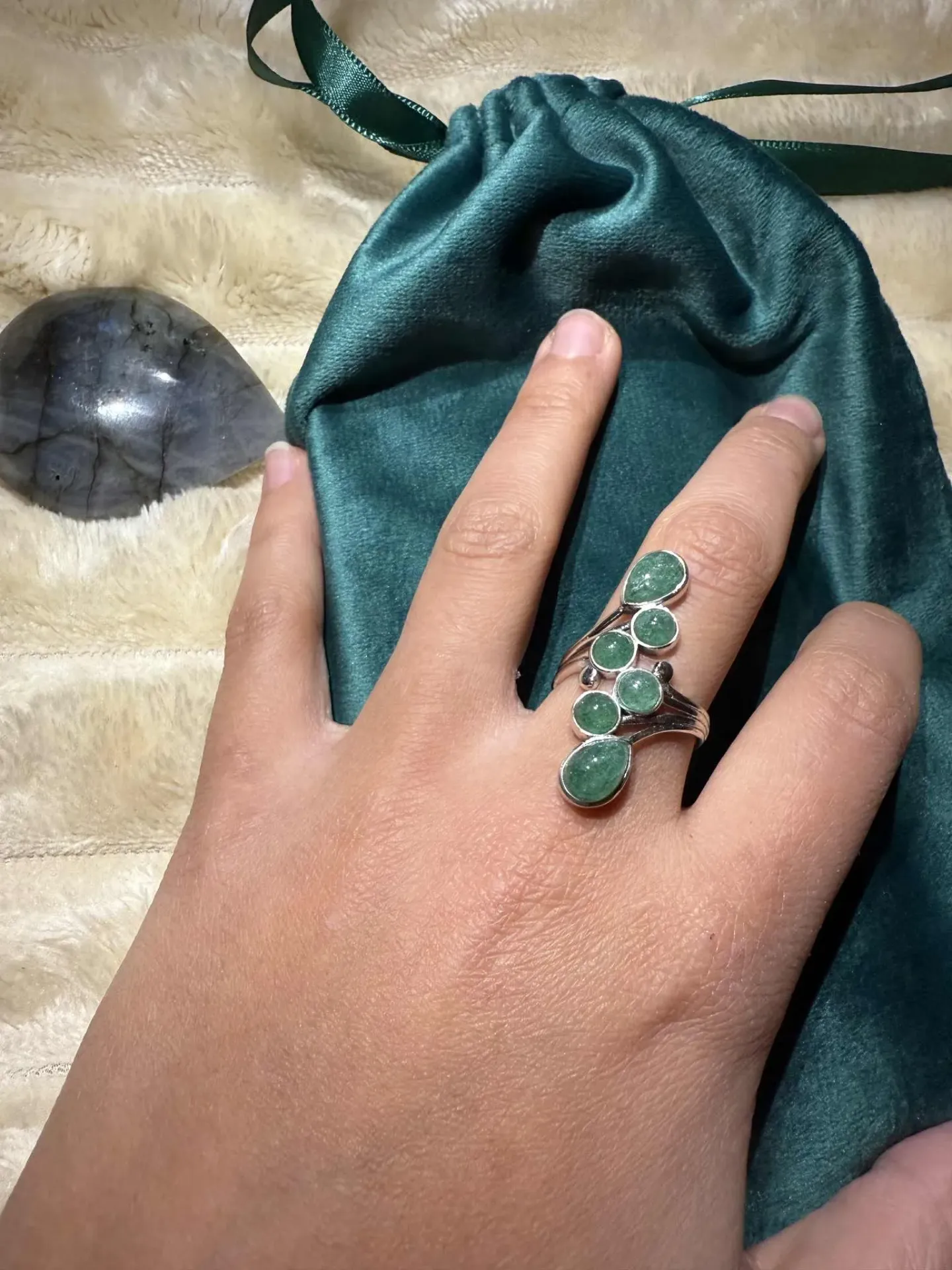 [BA-Argent925-AVENT] Bague aventurine en argent 925